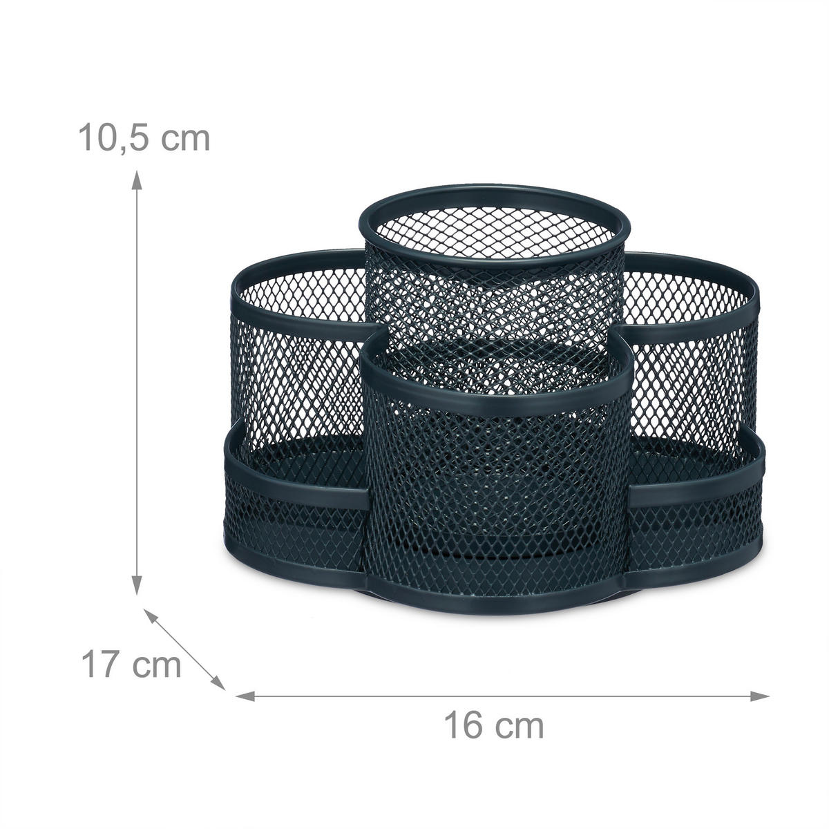 STIFTEHALTER - Anthrazit, Metall (17/16/10.5cm) - Relaxdays