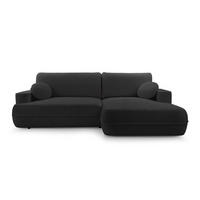 ECKSOFA FUGO Boucle Schwarz L - Rechts - Schwarz, Kunststoff/Textil (260/168cm) - Luxkor24