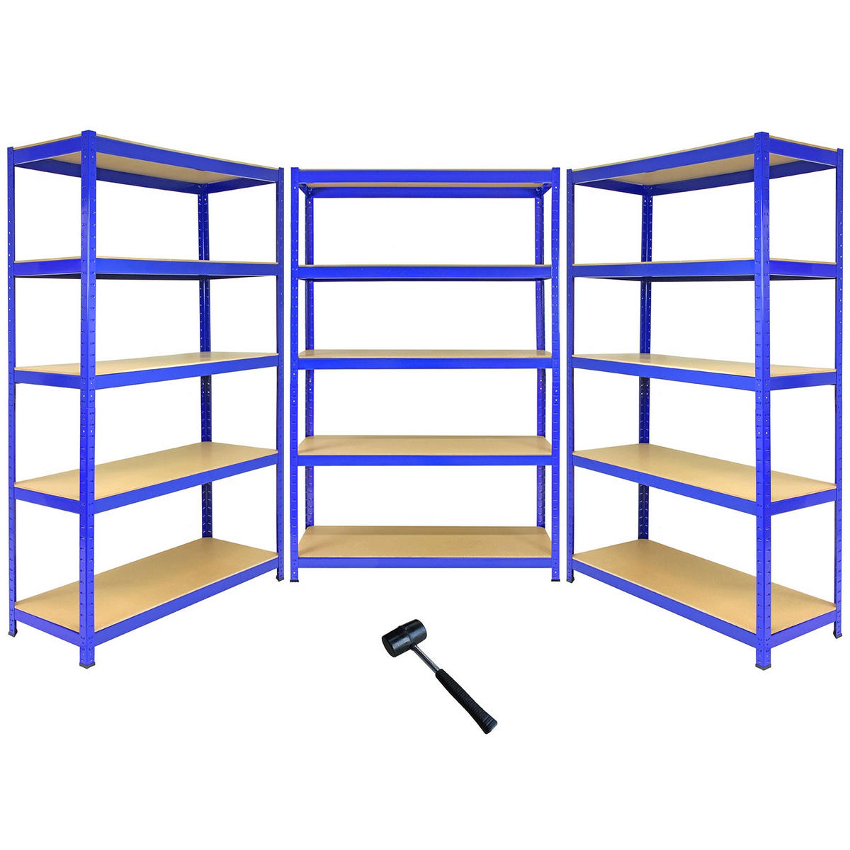 LAGERREGAL 3 x T-Rax 180cm x 120cm x 45cm Blau - Blau, Metall (120/180/45cm) - Monstershop