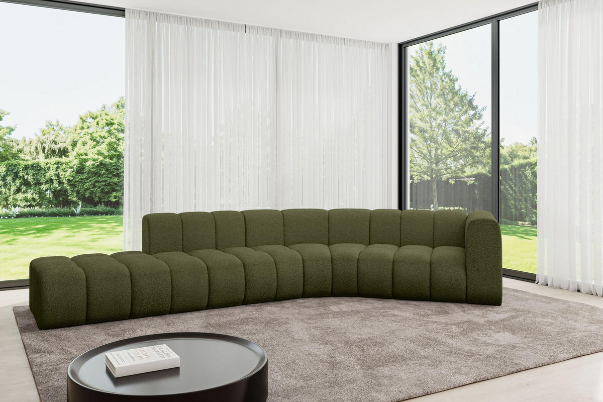 ECKSOFA modulares Sofa Tilmo-L1 - 399x194x70 cm Grün - Grün, Holzwerkstoff/Textil (399/194cm) - ALTDECOR