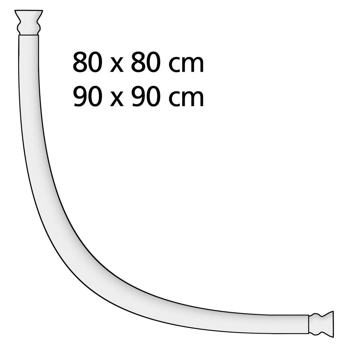 DUSCHSTANGE 80 x 80/ 90/90 cm - Silberfarben, Metall (90cm) - Wenko