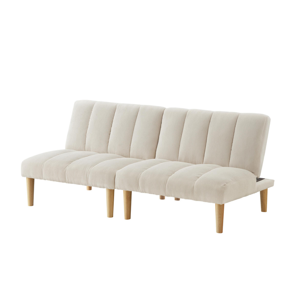 SCHLAFSOFA 167/82/72 cm Beige Cord mit 3-fach verstellbarer Rückenlehne - Beige, Textil (82/72/167cm) - Oxeza