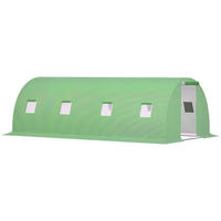 GEWÄCHSHAUS DE-11920 18 m² & 8 Fenster Grün - Grün, Kunststoff (300/200/600cm) - ComfortXL