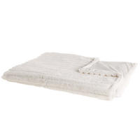 DECKE Cremeweiß Abteh 150/200 cm - Ecru, Textil (150/200cm) - Beliani