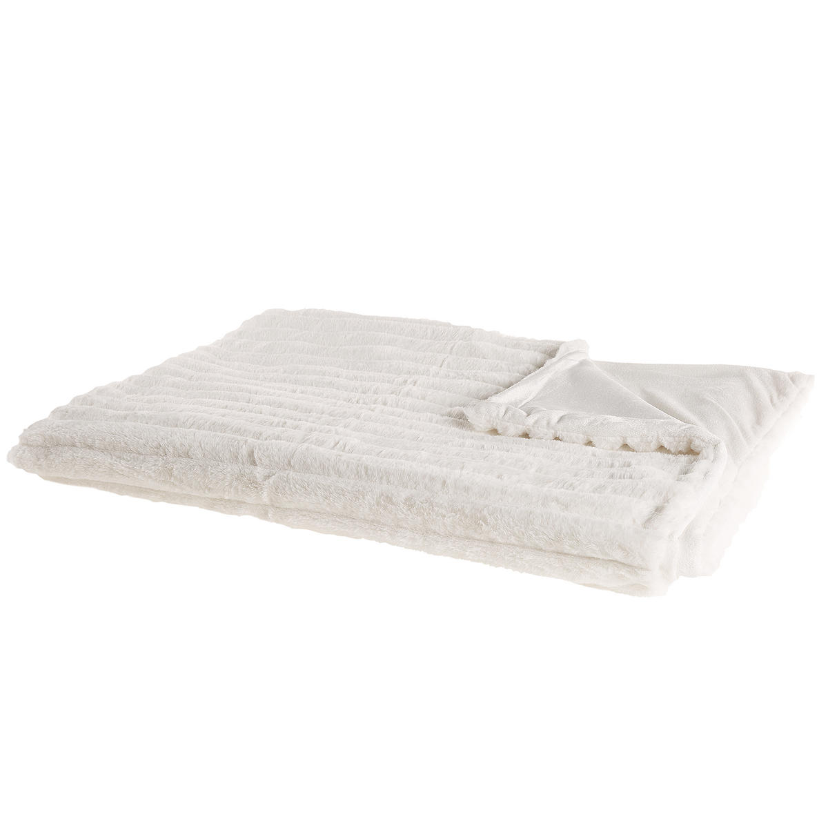 DECKE Cremeweiß Abteh 150/200 cm - Ecru, Textil (150/200cm) - Beliani