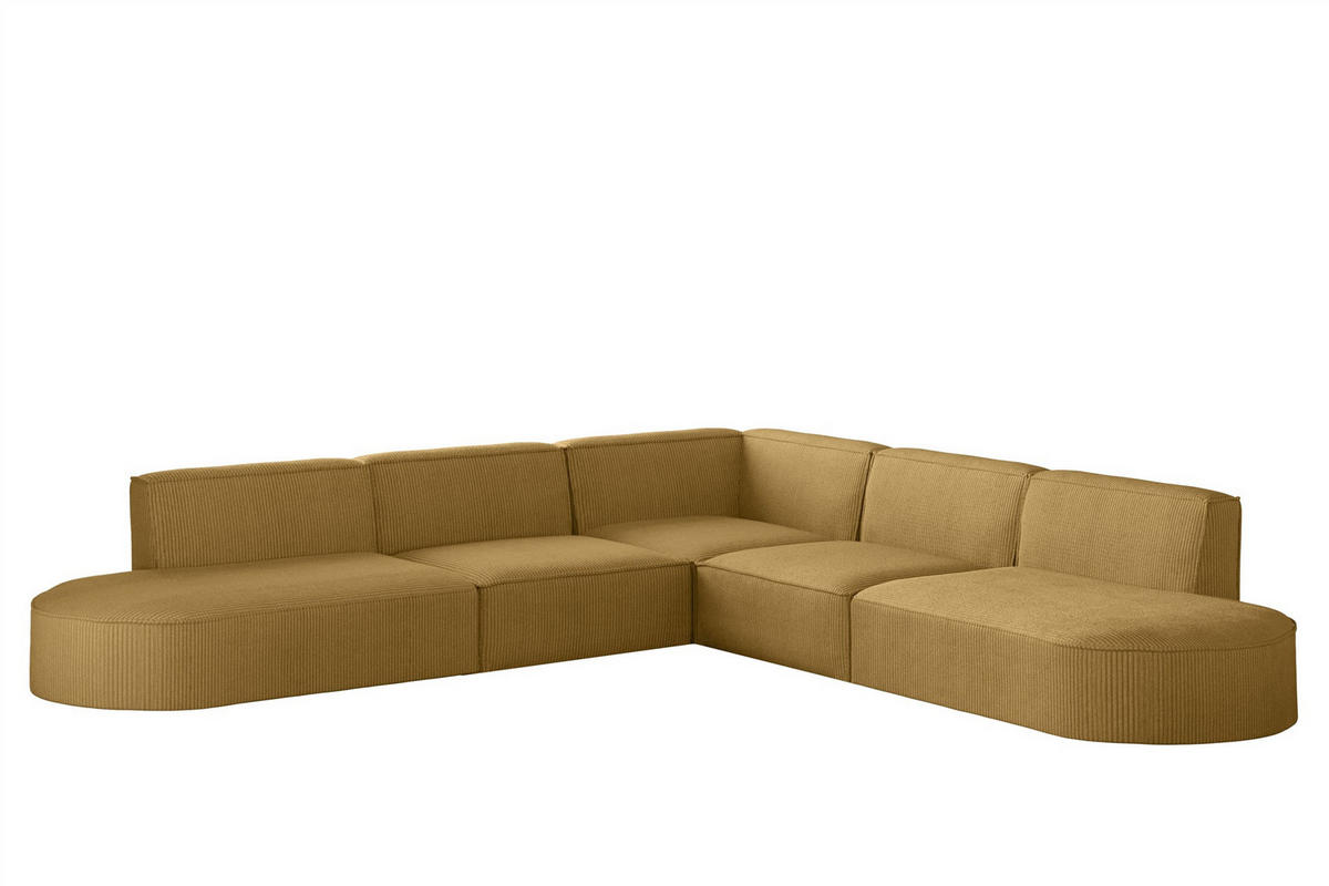ECKSOFA Palma In Scala - Gelb, Holzwerkstoff/Textil (276/276cm) - Fun Möbel
