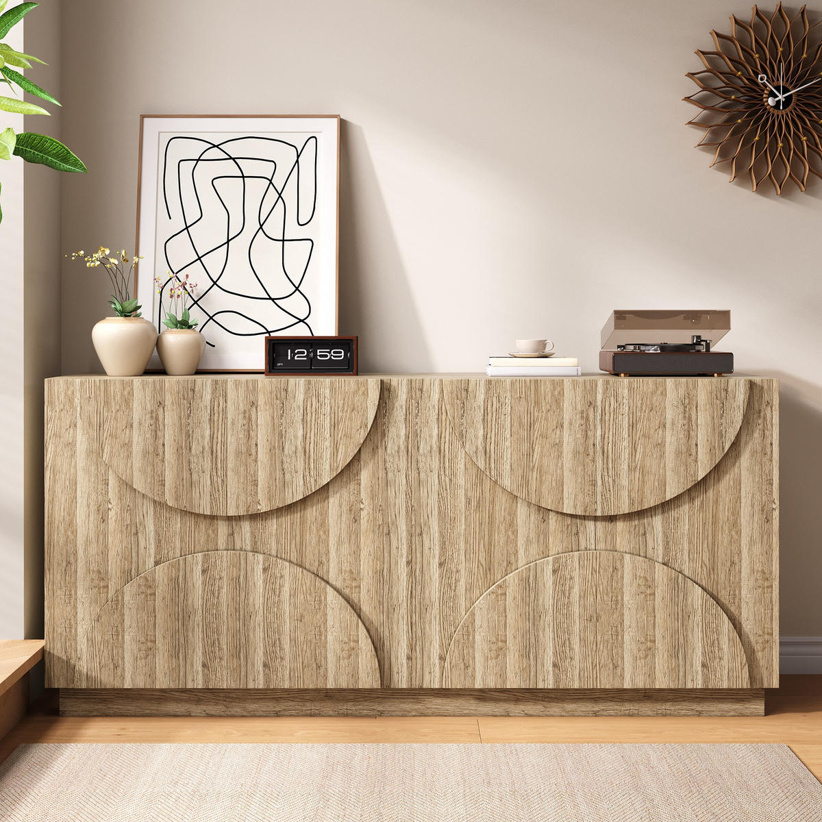 SIDEBOARD Holzoptik Regale Stauraum modern - Naturfarben, Holzwerkstoff (40/80/160cm) - FLIEKS