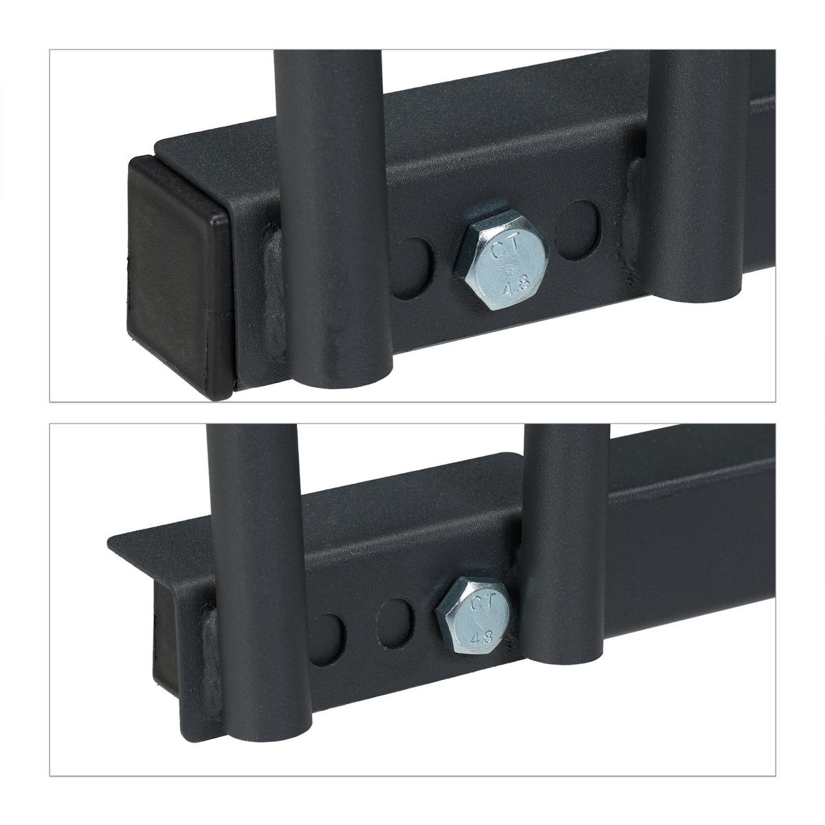 FAHRRADSTÄNDER Anthrazit für 5 Fahrräder Stahl - Anthrazit, Metall (130/27/33cm) - Relaxdays