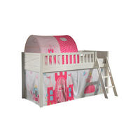 KINDERBETT Karyl 208x114x135 Massivholz Weiß Textilset Princess 2 - Magenta/Weiß, Holz (90/200cm) - 58aufmkessel