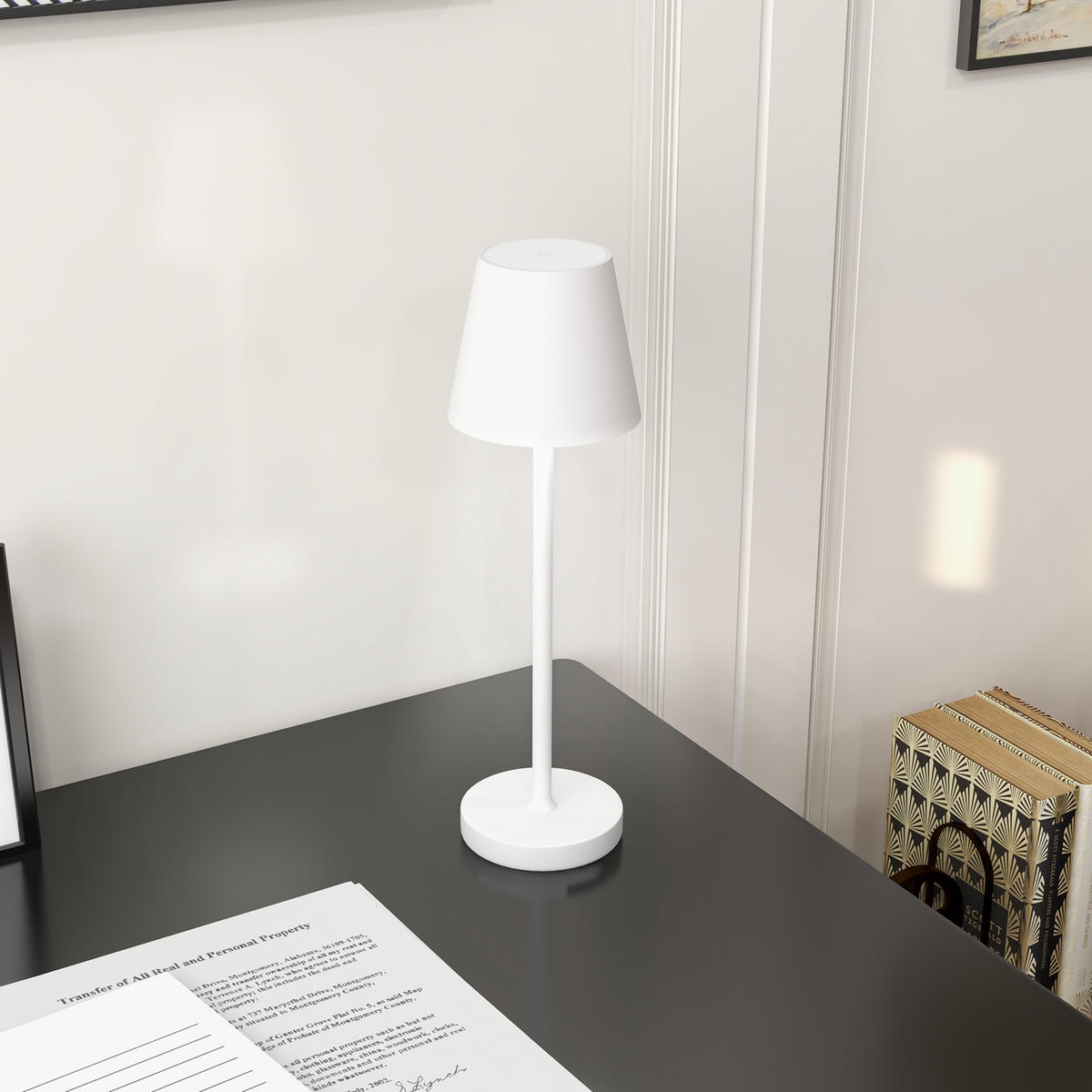 TISCHLAMPE Aufladbare, Metall, Weiß - Weiß, Metall (11.2/11.2/36.5cm) - HOMCOM