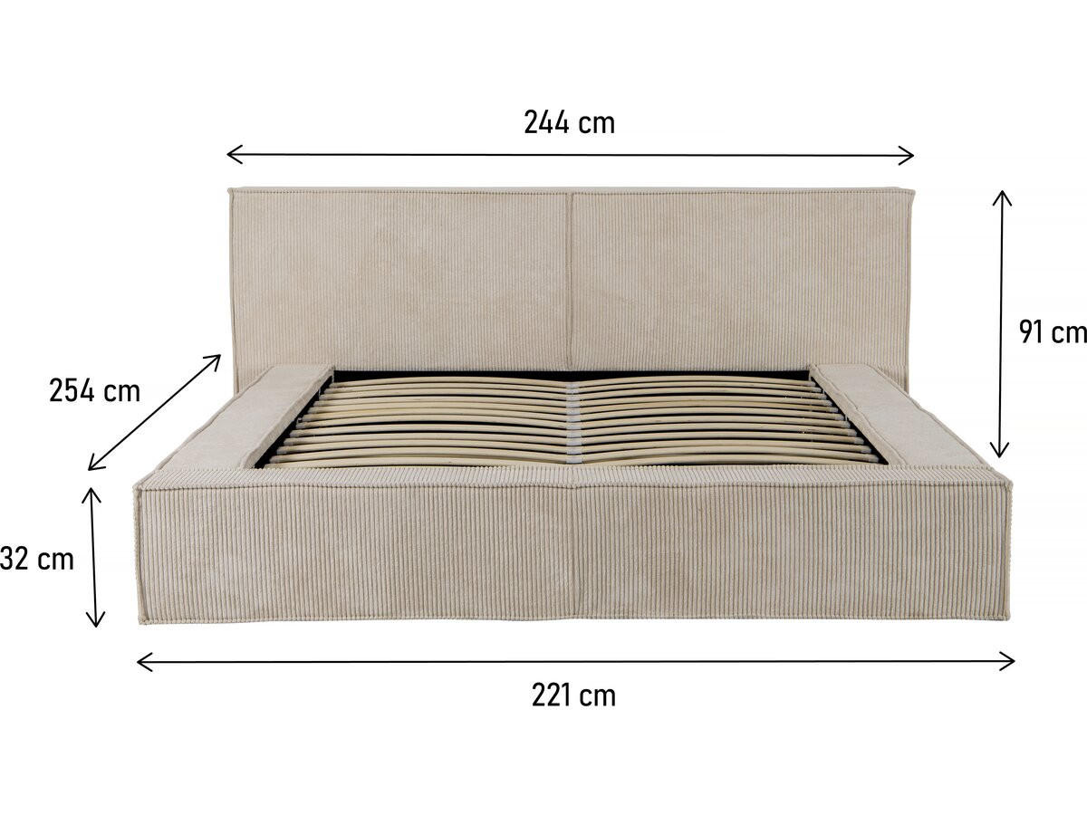 POLSTERBETT Courchevel Beige - Beige, Textil (180/200cm) - Habitat Garten