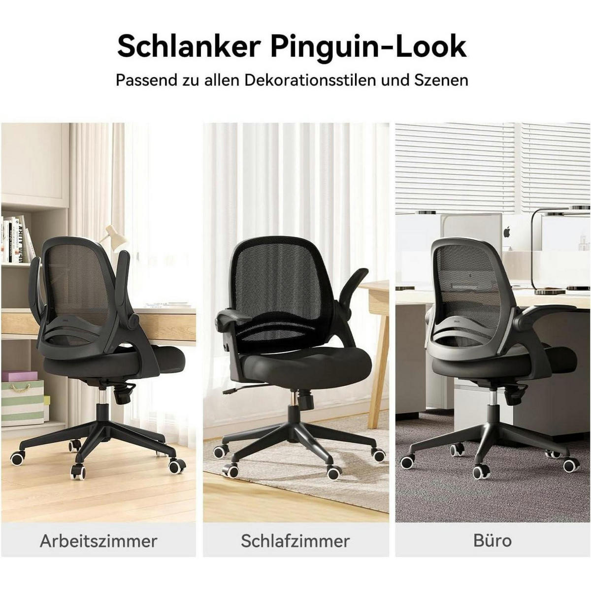 BÜROSTUHL J1 Mesh Schwarz - Schwarz, Kunststoff (60/100/60cm)