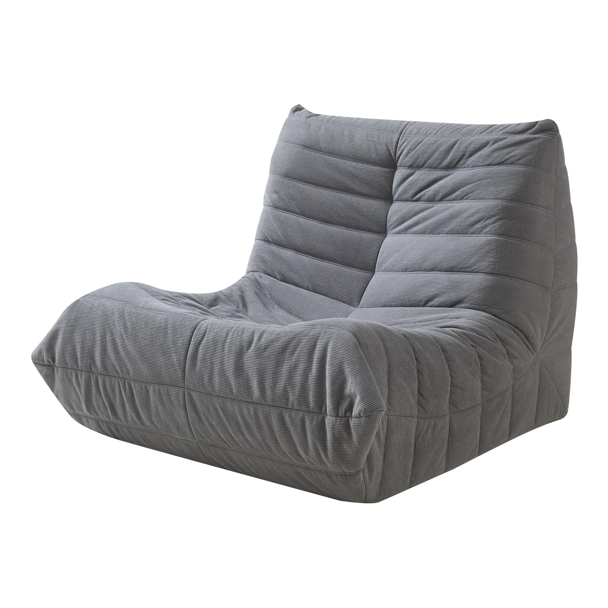 PODLAHOVÉ KŘESLO Kodsø - šedá, textil (90/75/100cm) - [en.casa]