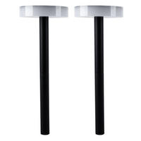 LED AUSSENLEUCHTE Solarleuchte Schwarz Kunststoff 2er Set - Schwarz, Kunststoff (15.3/15.3/56.1cm) - Globo Lighting
