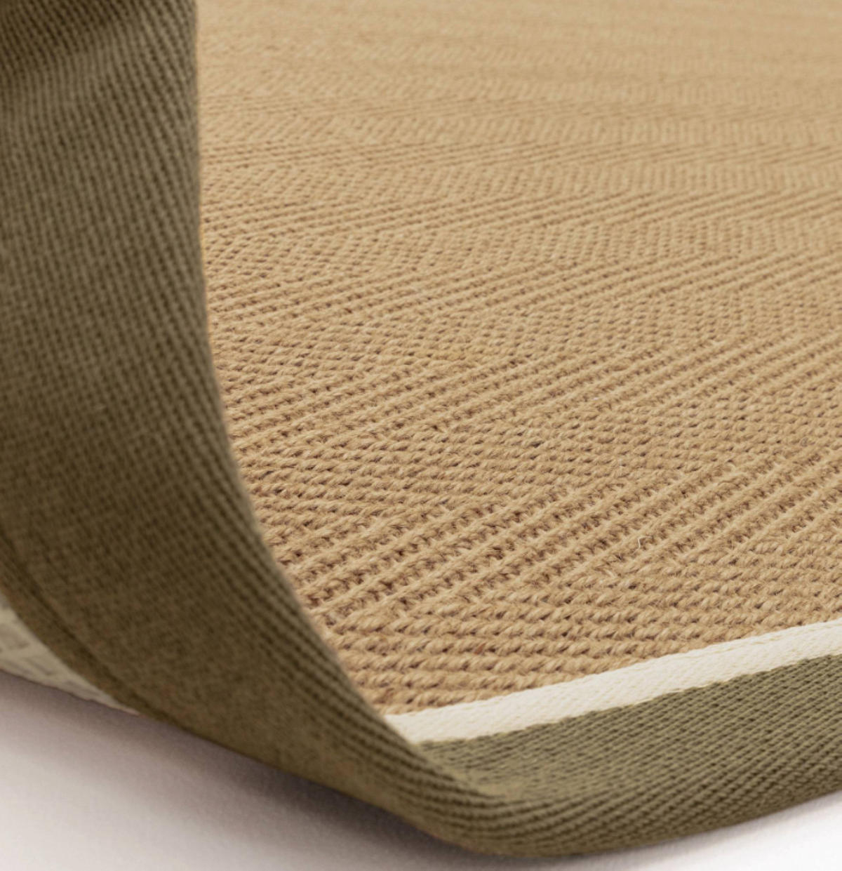 TEPPICH modern Wohn-/Schlafzimmer Naturfaser DORO Grün 40x120 cm - Olivgrün, Naturmaterialien (40/120cm) - Novatrend