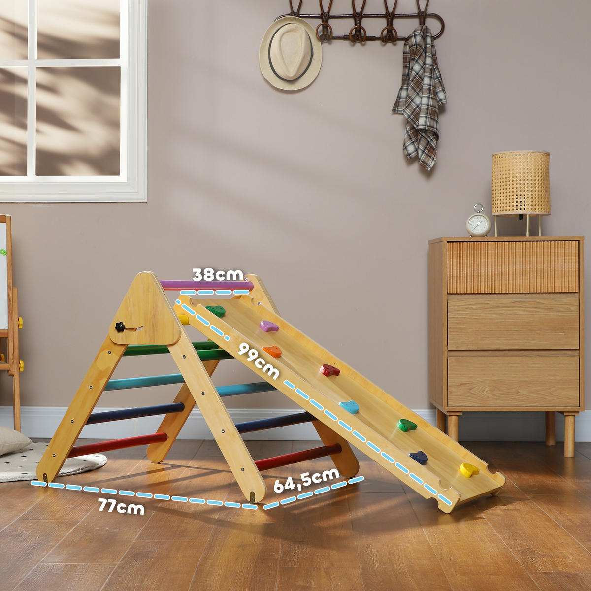 KLETTERDREIECK DE-18392 Bunt - Multicolor, Holzwerkstoff (64.5/147cm) - ComfortXL