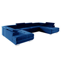 PANORAMASOFA Wilson 5 Sitzplätze Marineblau - Blau, Holzwerkstoff (335/72/201cm) - Petits-meubles