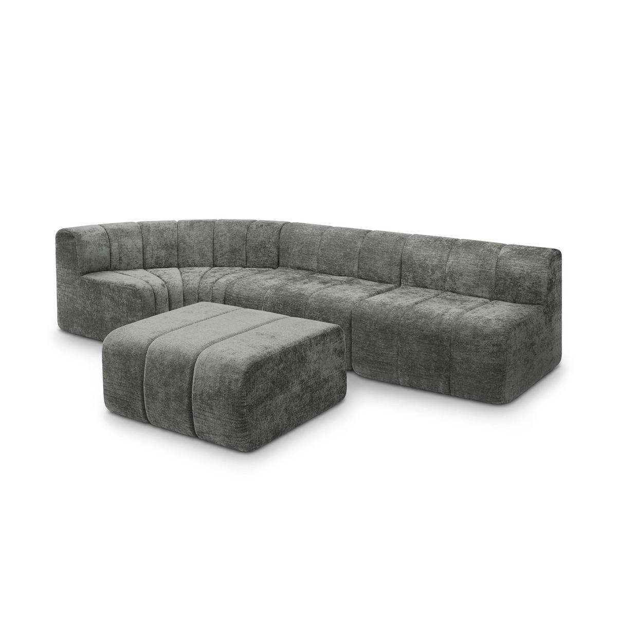 ECKSOFA DE-34633 4-Sitzer modular Grau - Grau, Textil (189/283cm) - ComfortXL