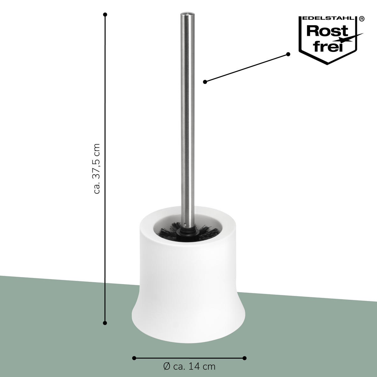 WC-BÜRSTENHALTER, weiß, Kunststoff - Weiß, Kunststoff (13.7/37.5/13.7cm) - bremermann