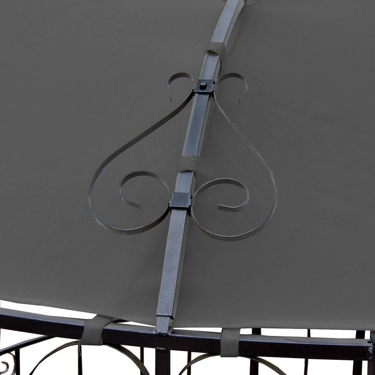 PERGOLA Almeria 330x300x300cm Rundpavillon Grau - Grau, Metall (300/330/300cm) - BERLINLODGE