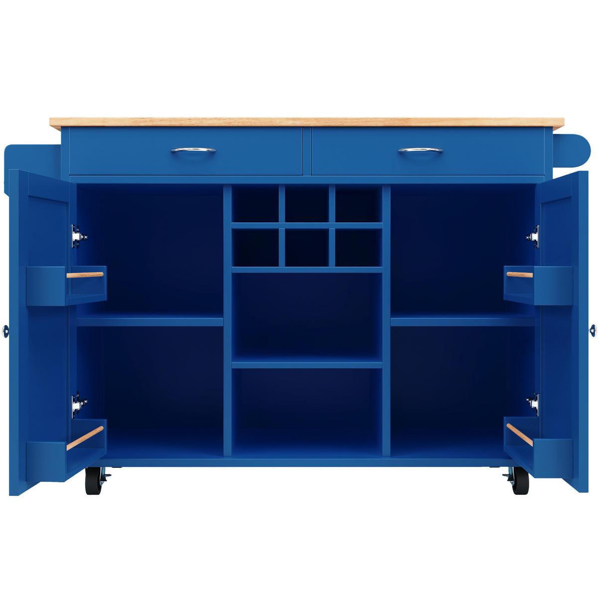 KÜCHENINSEL mit Stauraum 102 x 45 x 92 cm Blau MDF - Blau, Metall (45/92/102cm) - Beauniv