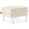 GARTENLOUNGE-HOCKER TRIGLO auf Metallfüßen, Modern, Weiß/Cremeweiß - Creme/Weiß, Textil/Metall (69/44/54cm) - KONSIMO®