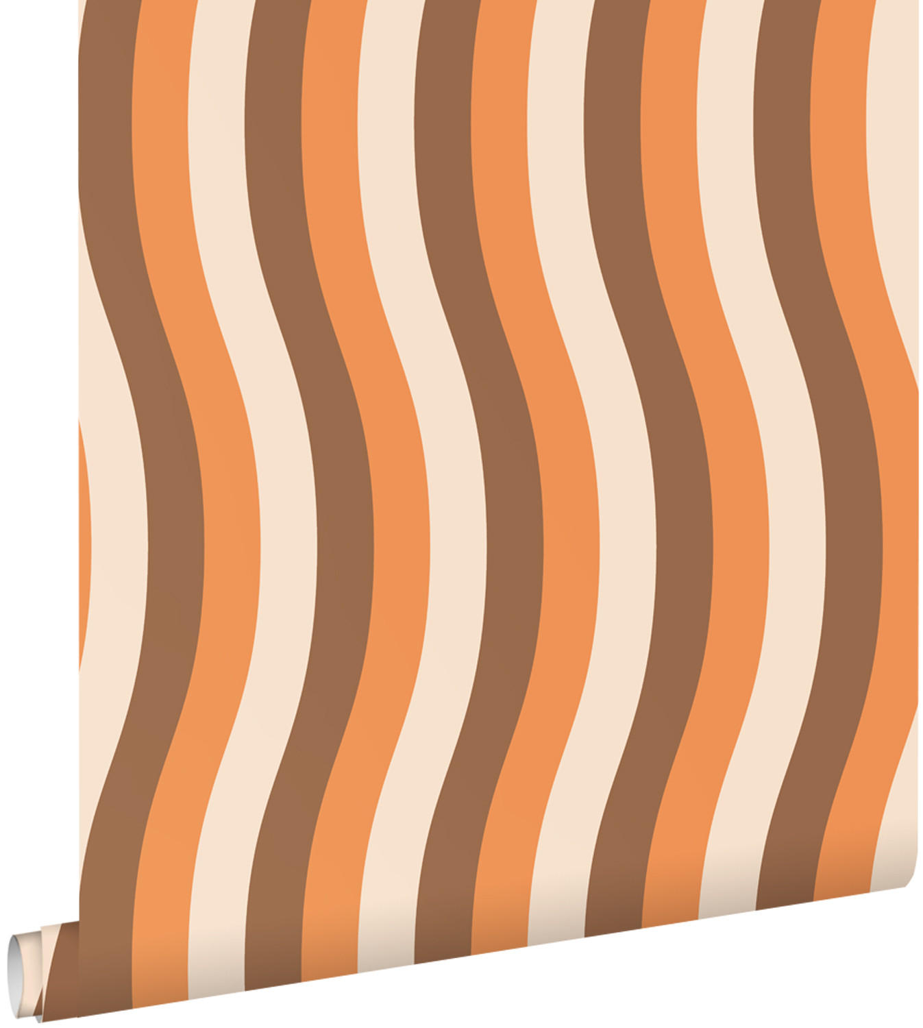 TAPETE wellenförmige Streifen 50 x 900 cm - Orange, Papier (50/900cm) - ESTAhome