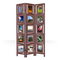 PARAVENT 3-tlg. 93/161 cm Braun Fotowand - Braun, Holz (93/161/2cm) - Homestyle4u