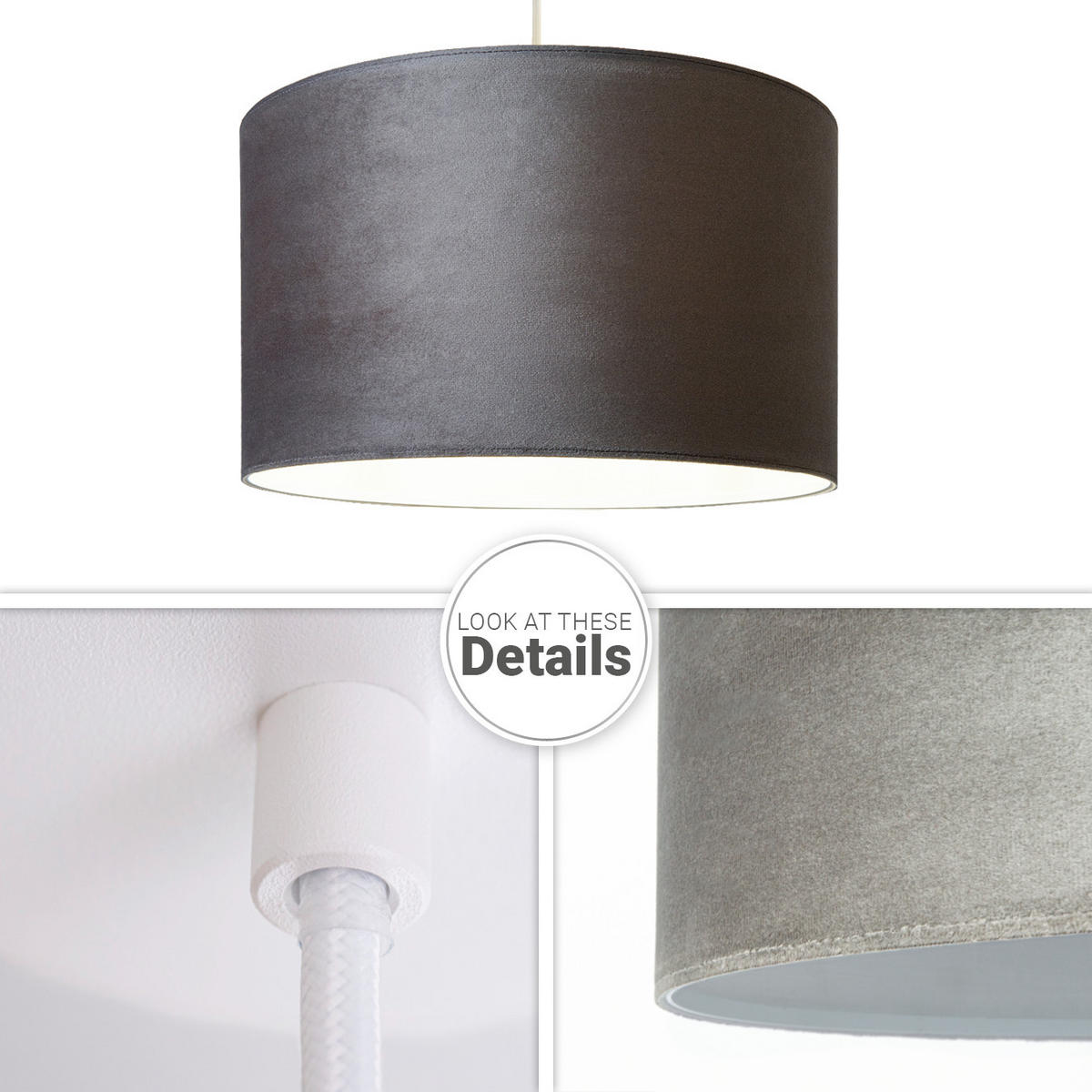 PENDELLEUCHTE Hugo Pd1 - Grau, Metall (45.5/45.5/28cm) - Paco Home