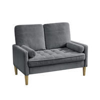 2-SITZER-SOFA DE-34684 mit Cordbezug Grau - Grau, Holzwerkstoff (76/87/121cm) - ComfortXL