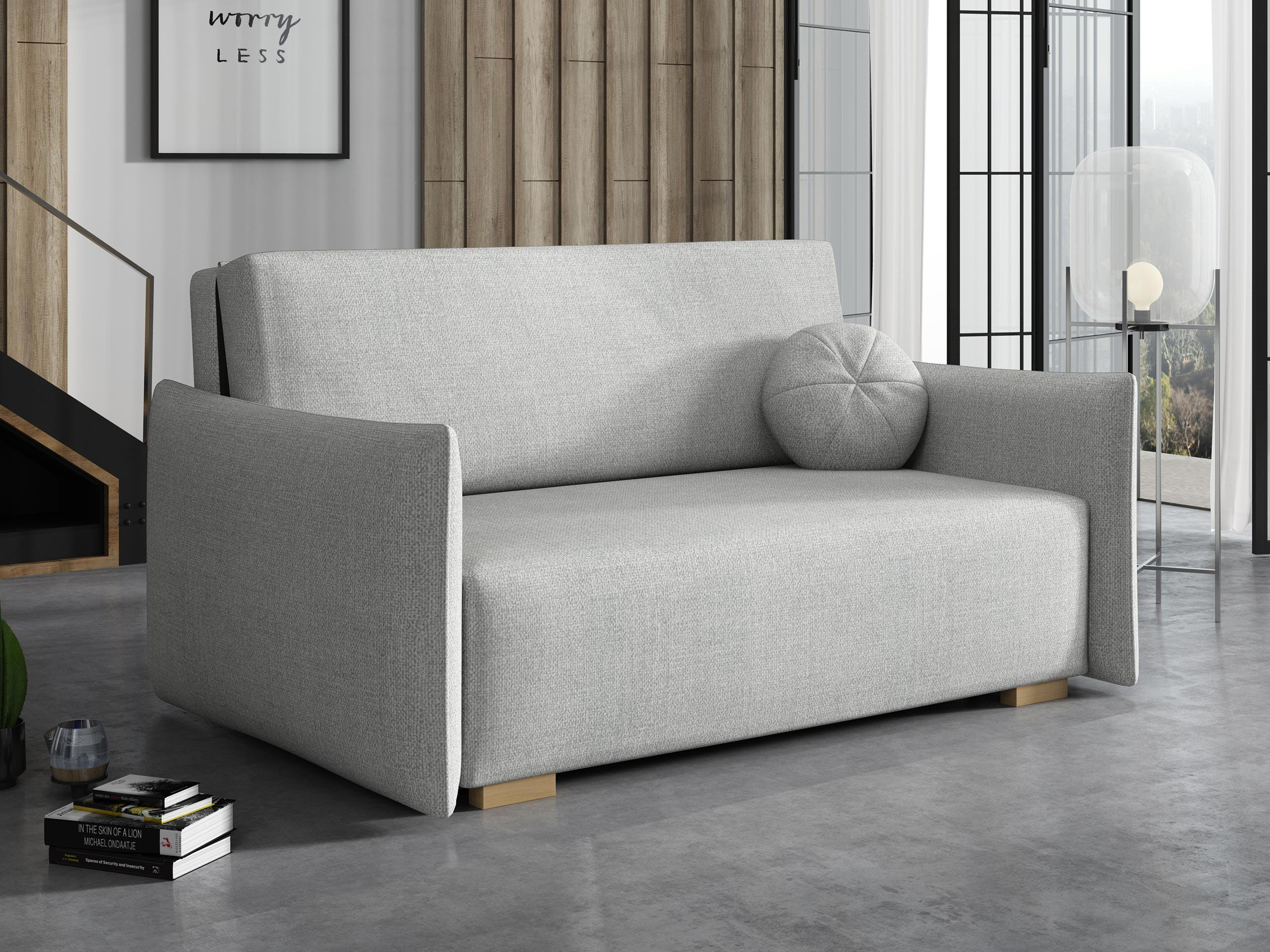 SCHLAFSOFA Viva Glov III - Hellgrau/Naturfarben, Holz/Textil (157/85/98cm) - MIRJAN24