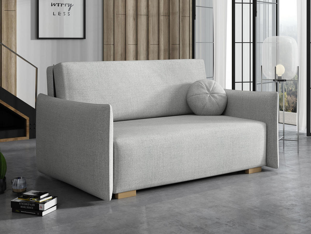 SCHLAFSOFA Viva Glov III - Hellgrau/Naturfarben, Holz/Textil (157/85/98cm) - MIRJAN24