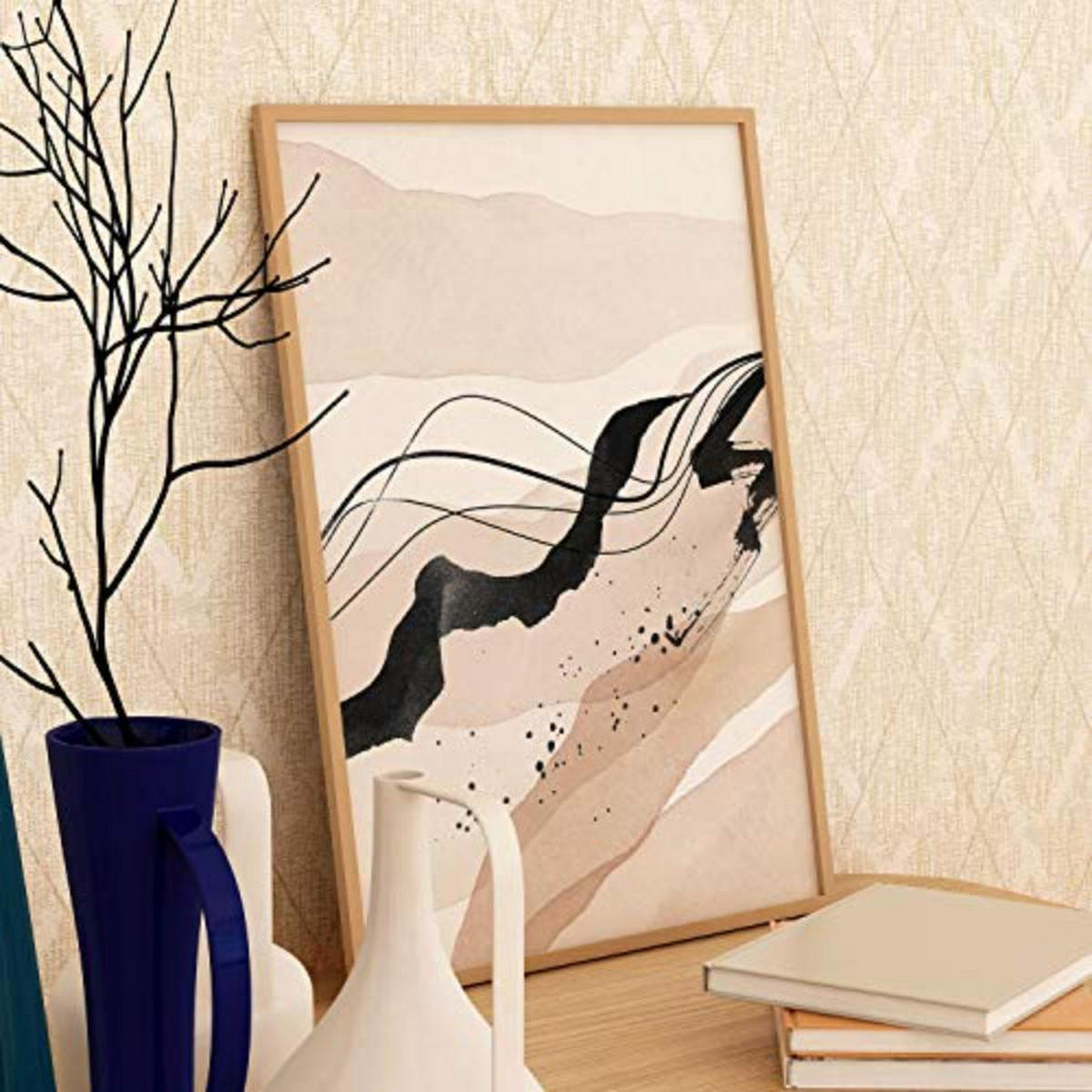 POSTER Set mit 4 Blätter und abstrakten Formen mit braunen Tönen A4 Rahmenlos - Klar, Papier (29.7/3cm) - Nacnic