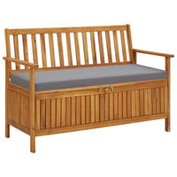 GARTENBANK mit Stauraum 120 cm Massivholz Akazie - Grau, Holz (120/84/63cm) - furnicato