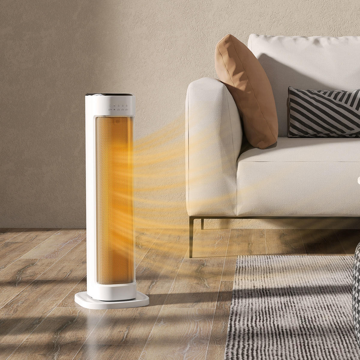 HEIZLÜFTER DE-17058 PTC 2000 W mit Timer & Fernbedienung Weiß - Weiß, Kunststoff (19.7/61/21cm) - ComfortXL