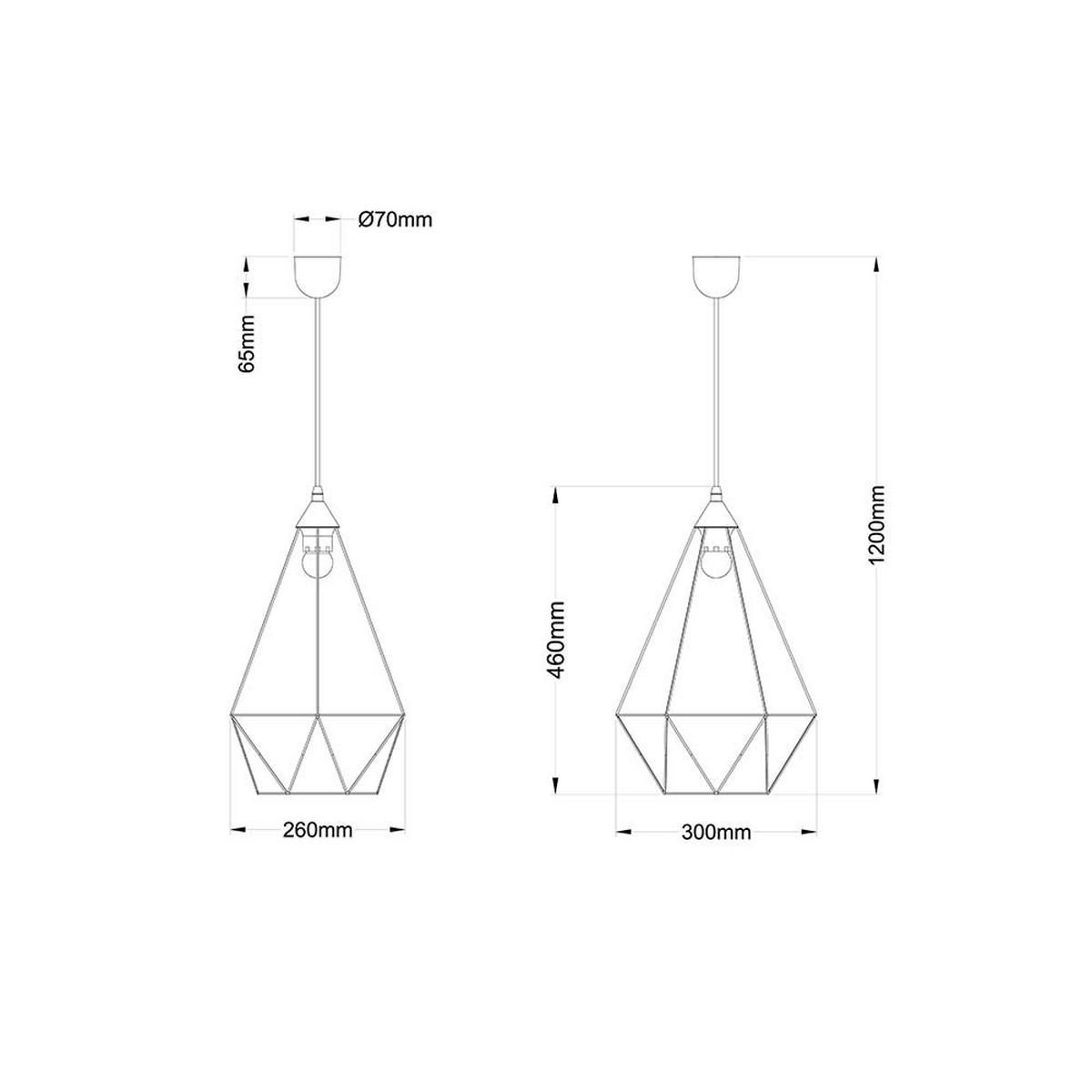 HÄNGELEUCHTE Metall Gitter Schwarz - Schwarz, Metall (30/30/120cm) - Globo Lighting