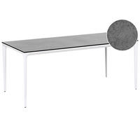 ZAHRADNÍ STŮL 180/90 cm Imitace kamene Tmavě šedý Sovareto - tmavě šedá, plast (180/90/75cm) - Beliani