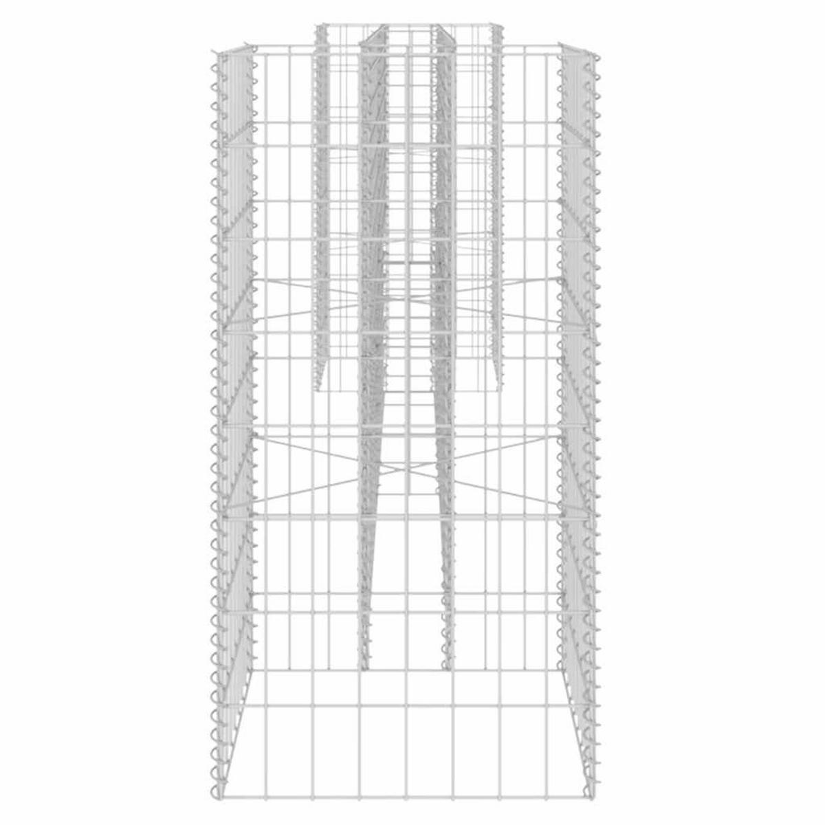 H-FÖRMIGER Gabionen-Pflanzkorb Stahldraht 260x40x80 cm - Silberfarben, Metall (260/80/40cm)