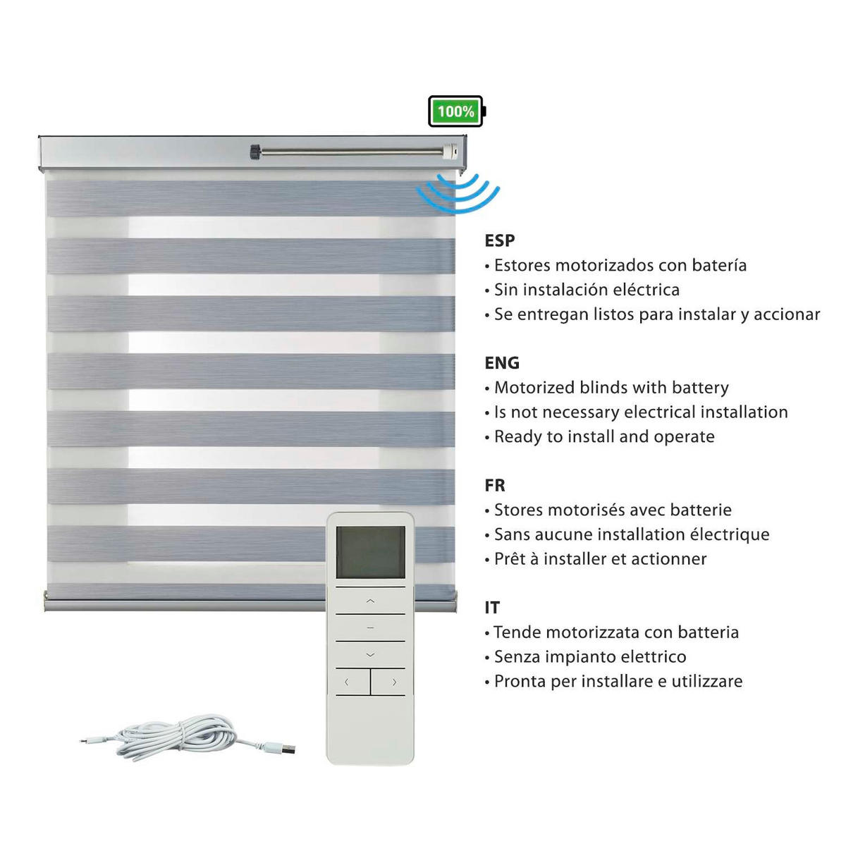 DOPPELROLLO Motorisiertes Silber 160x250 cm - Silberfarben, Kunststoff (160/250cm) - STORESDECO