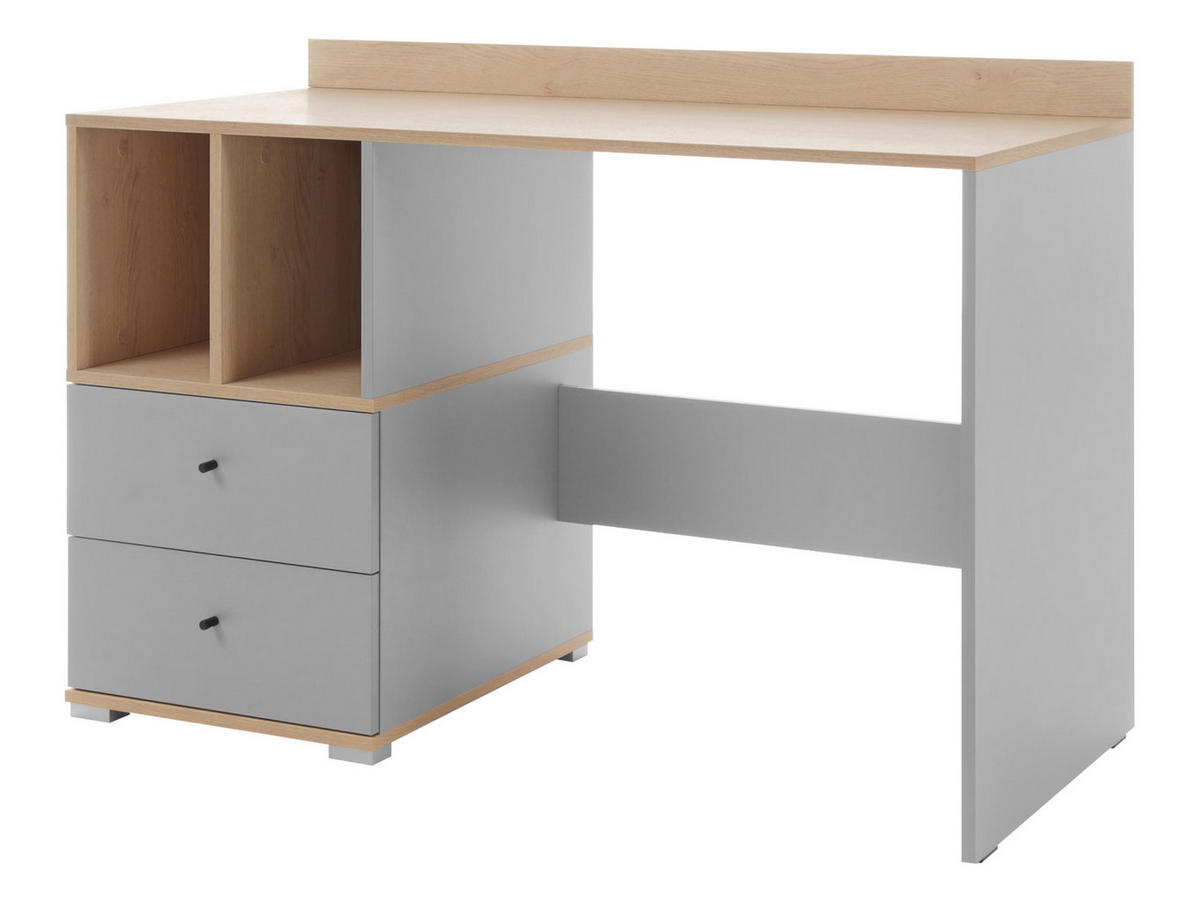 SCHREIBTISCH Oro OR05 - Schwarz/Naturfarben, Holzwerkstoff/Kunststoff (120/55/83cm) - MIRJAN24