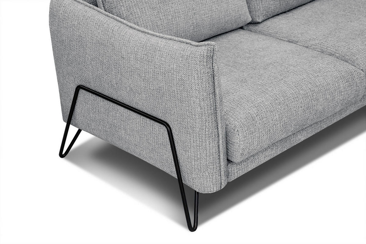 ECKSOFA HOSTEN 4-Sitzer, grau - Schwarz/Grau, Holzwerkstoff/Textil (158/269cm) - Courtois Laville