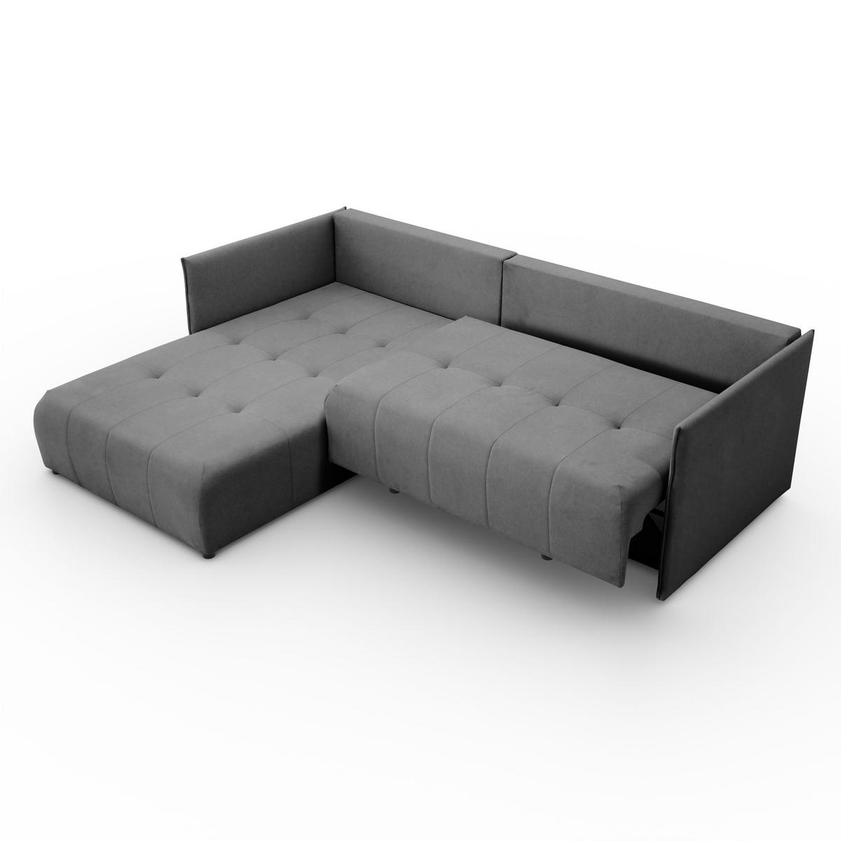 ECKSOFA L-Form Hannover stoff Castel Grau Rechts - Grau, Holz (246/188cm) - Kaiser Möbel