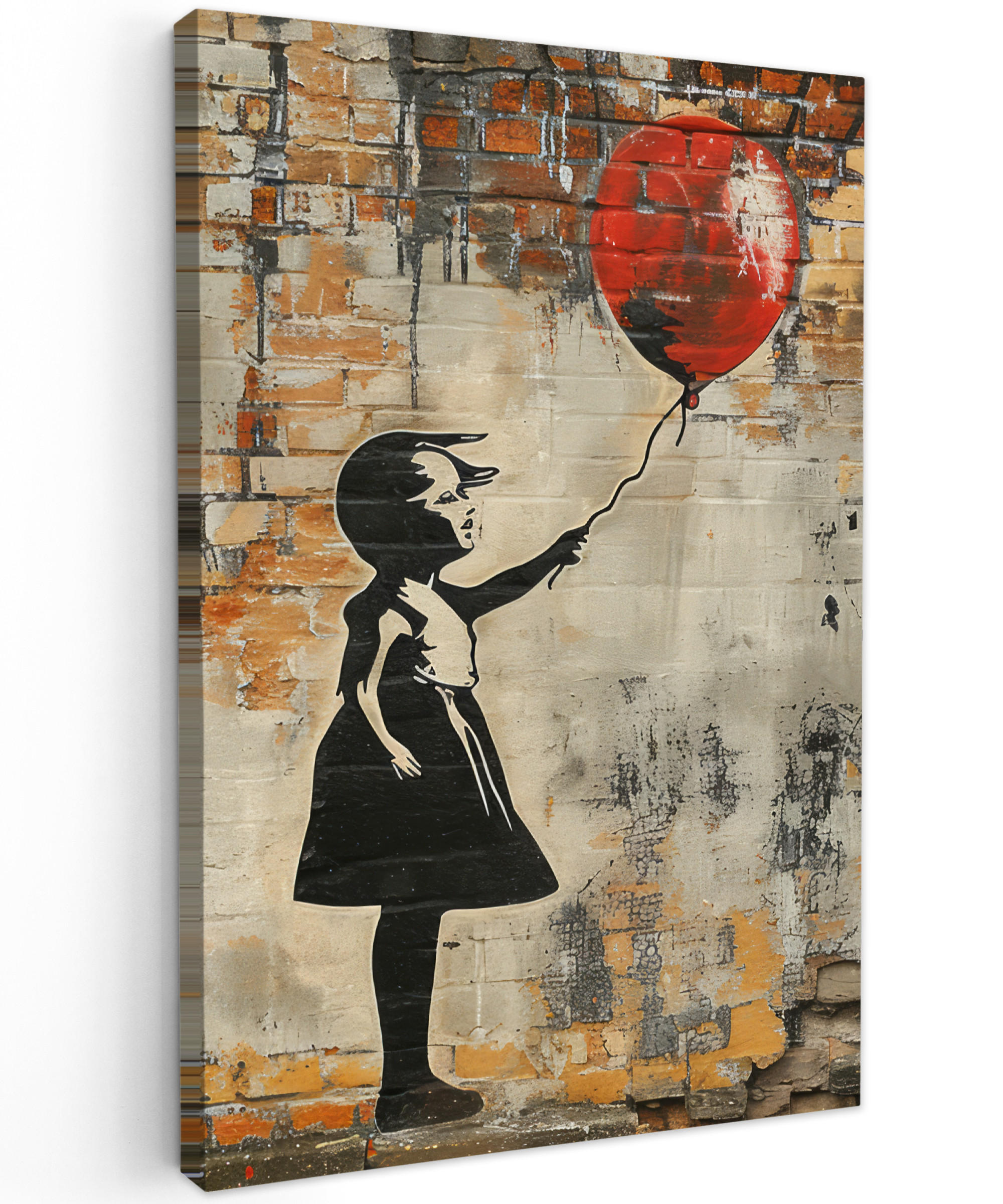 MuchoWow OBRAZ NA PLÁTNĚ Graffiti - Banksy - Dívka - Street art 40x60 cm