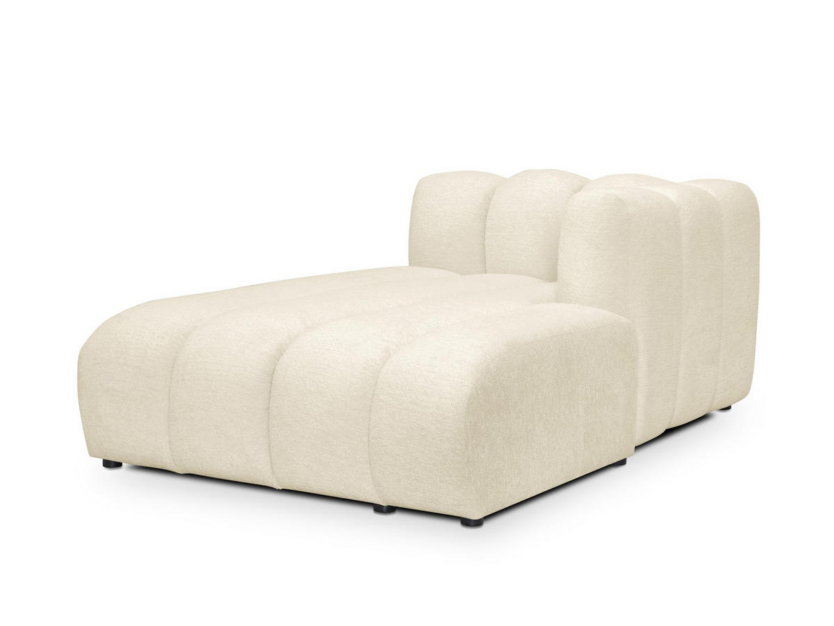 SOFAELEMENT Rechts Chenille Stoff Beige - Hellbraun/Schwarz, Holzwerkstoff/Kunststoff (179/70/113cm) - Makamii