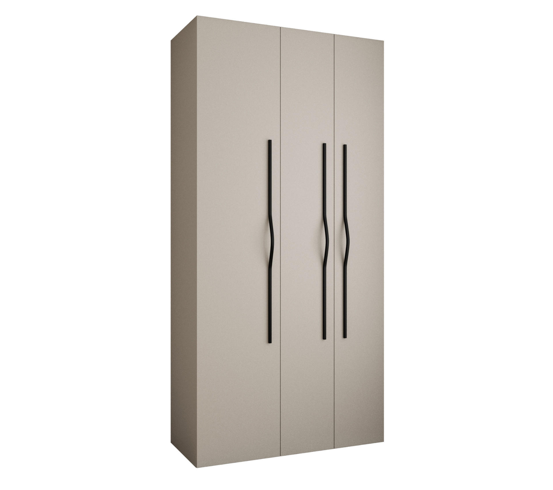 DREHTÜRENSCHRANK 245,5/120/40 3-türig - Kaschmir/Schwarz, Holz/Metall (120/245.5/40cm) - Abiks Möbel
