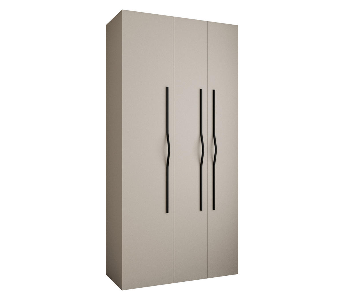 DREHTÜRENSCHRANK 245,5/120/40 3-türig - Kaschmir/Schwarz, Holz/Metall (120/245.5/40cm) - Abiks Möbel