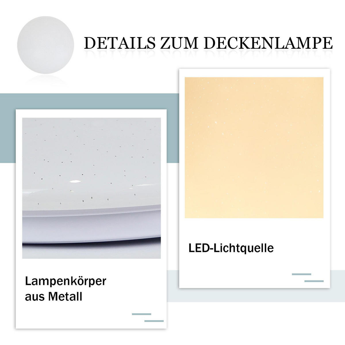 LED-DECKENLEUCHTE brot 3000K - Warmweiß 17/17/7 cm - Weiß, Metall (17/17/7cm) - Nettlife
