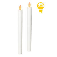 STOLNE LED svijeće IDALIA, 2 kom, bijele - bijela, parafin (2/2/24.5cm) - Mondex