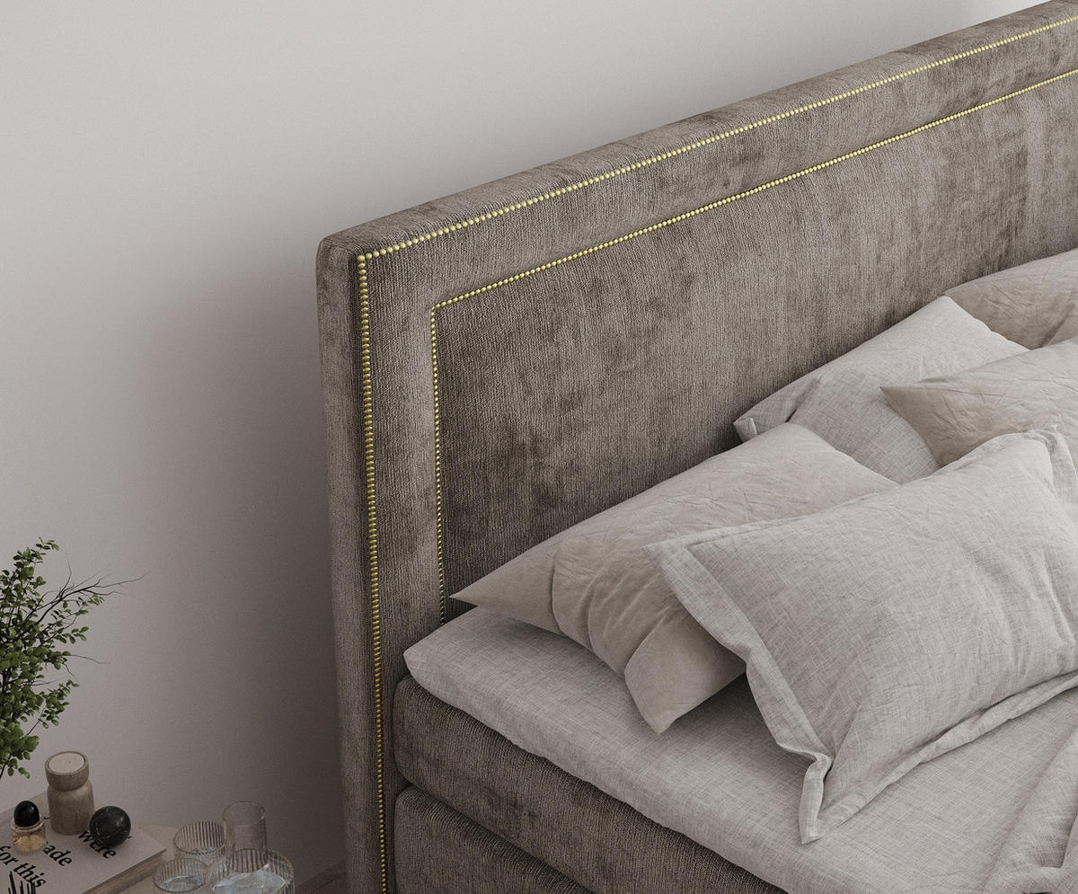 BOXSPRINGBETT Luxora Braun 200/200 cm - Schwarz/Braun, Holz/Holzwerkstoff (200/200cm) - Maison de Reve