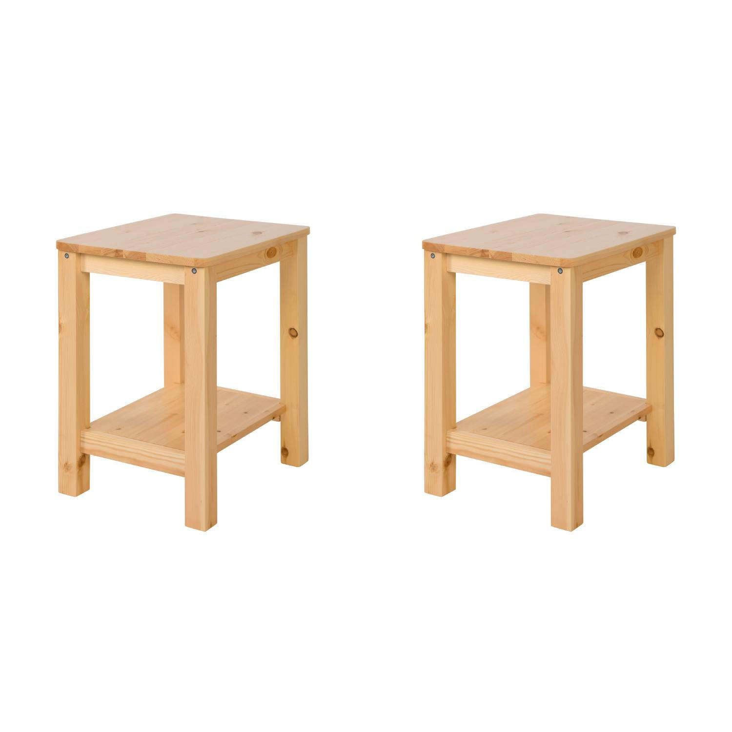 NACHTTISCH 2er Set Natur 47/38/32 cm - Braun, Holz (30/47/32cm) - Homestyle4u